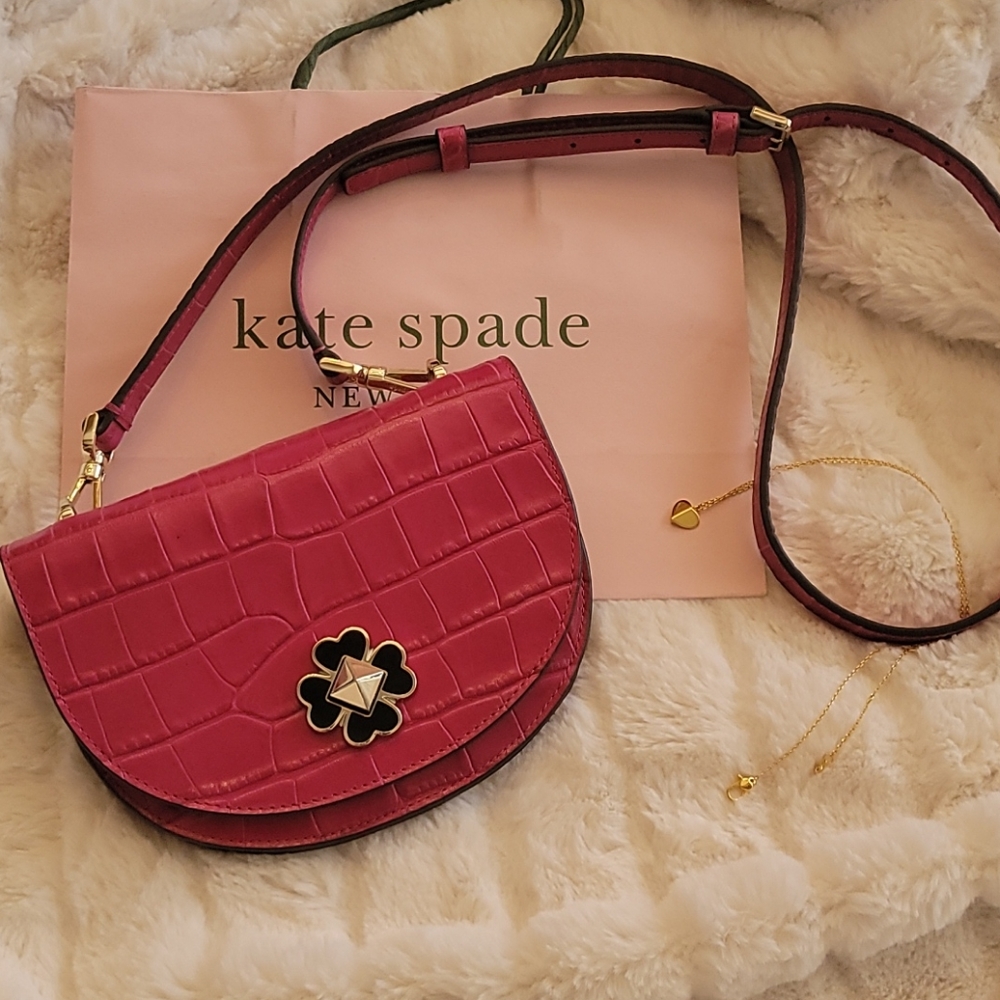 ♠️ Kate Spade ♠️ Pink Croc Crossbody